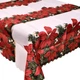 Скатертина на стіл New Year's flowers M50079-180 зносостійка 150х180 см Біло-червоний - зображення 1