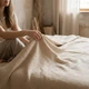 Простыня без резинки Бежевий, муслин 70*160 - изображение 4
