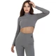 Топ с длинным рукавом в рубчик Totalfit T422 S Серый (06399730) - изображение 1