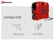 Компресор повітряний, Einhell TC-AC 190 OF Set (4020660) 1100 Вт, 190 л/хв, 8 бар, без ресивера, безмасляний, + пістолет, шланг і насадки - изображение 7