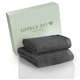 Набор 2 жаккардовых полотенца в коробке Lovely Svi 70 х 140 см и 50 х 90 см Серый (140226) - изображение 1