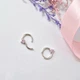 Серебряные серьги Кольца 10 мм Сердце с Розовым камнем серебро 925 пробы Родированное вс707р 1.39г - изображение 8