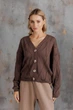 Кардиган женский ажурный шоколад, S-M ART KNIT 043087 - изображение 4