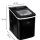 Льодогенератор Ruhhy 25565 на 12 кг/24 год, з LCD-дисплеєм, таймером та самоочищенням, настільний генератор льоду, чорний - зображення 2
