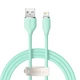 Кабель Baseus Jelly Liquid Silica Gel USB to Lightning 2.4A 2м (CAGD000106) Green - зображення 1