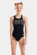 Купальник для дівчаток Arena GRAPHIC SWIMSUIT V BACK 006680-501 12 152 см Чорний - зображення 1