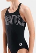 Купальник для дівчаток Arena GRAPHIC SWIMSUIT V BACK 006680-501 12 152 см Чорний - зображення 2