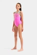 Купальник для дівчаток Arena LINES SWIMSUIT SWIM PRO BACK L 003550-980 14 164 см Рожевий - зображення 2