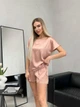 Женский комплект майка и шорты беж (персик) шелк-сатин, размер XL 48-50 - изображение 1