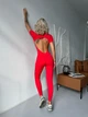 Спортивный женский комбинезон Zip Premium с акцентными силуэтными швами и коротким рукавом Открытая спина Без пуш-ап XS-S Красный (ZIP150RedS) - изображение 6