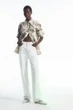 Сорочка жіноча лляна COS botanical-print short-sleeve linen shirt 1231880001 Eur 36 Бежево-Коричневий - изображение 1