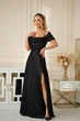 Вечернее атласное платье FirstWoman S черный 43406408 - изображение 4