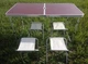 Раскладной алюминиевый туристический стол и 4 стула для пикника и рыбалки Folding Table Коричневый - изображение 4