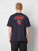 Футболка хлопковая длинная мужская Puma Essentials Graphics 69202316 L New Navy с принтом (4069161715310) - изображение 2