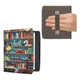 Обложка чехол с ремешком для руки kwmobile Flip Handstrap для PocketBook 700K3 Era Color Library Motto - изображение 1