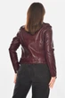Куртка-косуха женская из экокожи бордового цвета Fashion размер 40 (210900) - изображение 3
