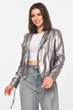 Куртка-косуха женская из экокожи серебристого цвета Fashion размер 42-44 (210896) - изображение 1