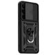 Чехол Primo Shockproof для Realme C85 Pro - противоударный, с подставкой и шторкой для камеры - Black - изображение 1