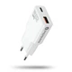 Зарядное устройство everActive GaN SC-340Q White Super Slim, 1xUSB+1xUSB-С QC3.0+PD 20W, AC220V - изображение 1