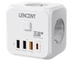 Розгалужувач мережевий фільтр LENCENT USB и Type C 7 в 1 4000W 16A з вимикачем (PA037EU-PD) - зображення 1