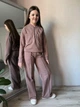 Костюм для девочки комплект подростковый детский школьный оверсайз повседневный набор одежды для школы кофта и штаны палаццо весенний осенний из трикотажа хлопок IRmAS 1348 рост размер 152 коричневый мокко - изображение 10