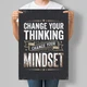 Мотивационный постер Change Your Thinking Change Your Mindset А3 30х42 см (MOTN019_А3) - изображение 1