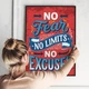 Постер мотиваційний No Fear No Limits No Excuses А3 30х42 см (MOTN017_А3) - зображення 5