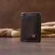 Вертикальне портмоне-кредитниця комбі в гладкій шкірі GRANDE PELLE 11328 Коричневе - зображення 6