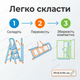 Складная лестница 2-ступенчатая стремянка стальная для дома гаража мастерской до 150кг последняя ступенька 47см - изображение 8