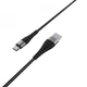 Кабель BOROFONE BX32 USB to Type-C 2.4A, 1m, нілон, алюмінієві+TPE connectors, Black (6931474710451) (20505) - зображення 1