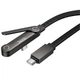 Дата кабель Hoco U150 Exquisite side plug and stand Type-C to Type-C 60W (1.2m) Black - изображение 4