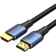 Кабель мультимедійний HDMI M to HDMI M 2.0m 8K cotton braided blue VENTION (ALGLH) - зображення 1