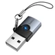 Перехідник HOCO Victory USB male to Type-C female adapter UA46B |USB3.0, 60W, LED| Grey - зображення 2