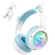 Бездротові ігрові навушники з RGB-підсвічуванням Onikuma B5 Bluetooth 5.3/2.4G/Type-C White/Blue (26850) - зображення 1