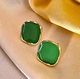 Сережки делікатні Прямокутники jewelry Зелені - зображення 8