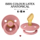 Пустушка BIBS 6-18 мeс Colour Latex Anatomical (анатомичная) – Dusty Pink - изображение 1