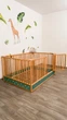 Детская деревянная кровать-манеж от Busy Wood «Оазис» с высокими бортиками, 200×90 см, Натуральное дерево+Мятный - изображение 4