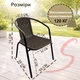 Комплект 2шт. садових стільців зі штучного ротангу Garden Chair Prato SC-039P Коричневий - зображення 5