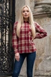 Жіноча сорочка у клітинку з фланелі VF4446 бордового кольору 00607 - 52-54 - изображение 2
