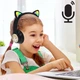 Бездротові Bluetooth навушники з котячими вушками 400 мАг до 10 години чорні для дітей модель MDR CAT + BT - зображення 6