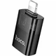 Адаптер Lightning USB Hoco UA36 OTG 480Mbps чорний алюмінієвий 34x10x17мм для підключення пристроїв - зображення 3