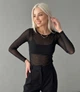 Жіноча прозора сіточна кофтинка лонгслів блузка Honey Fashion Accessories XS/S/M чорний (10-113) - зображення 1
