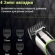Триммер VGR аккумуляторный 5 Вт 100минут работы 4 насадки черный для волос и бороды - изображение 6