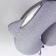 Подушка для шеи U-образная Memory Foam темно-серая 30х30х10 см для авиаперелетов и путешествий - зображення 3