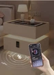 Тумбочка для дому з Bluetooth Бездротовою зарядкою і RGB-підсвіткою OKOP KP-589 Біла - зображення 4