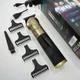 Тример VGR V акумуляторний 4 насадки LED дисплей 5 Вт USB зарядка 1200 mAh для бороди, голови, тіла золотий (69Z) - изображение 2