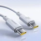 USB кабель на 100W Type-C на Type-C Baseus New Braided (2m, 100W). White - зображення 2