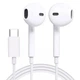 Навушники провідні Foxconn EarPods Type-C з мікрофоном для Apple iPhone 15 / 16 / 17 Pro Max White - зображення 2