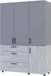 Шкаф для одежды Doros Торн 3 ДСП/3Ш (полки) 135х51.6х200 см Сосна Натти/Серый (44900514) - изображение 1