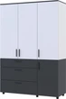 Шкаф для одежды Doros Торн 3 ДСП/3Ш (полки) 135х51.6х200 см Антрацит/Белый (44900518) - изображение 1